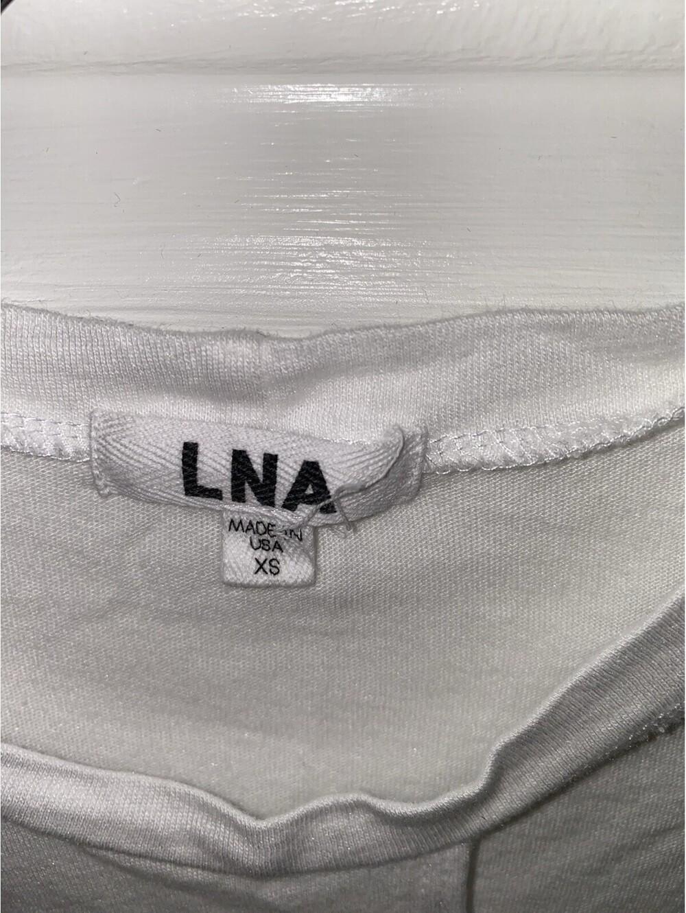 LNA Women’s white cutout short-sleeve relaxed fit t-shirt Size XS - Picture 3 of 8